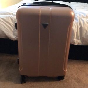 Guess rose  gold luggage brand new !